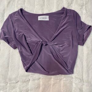 Purple Knot Front Crop Top